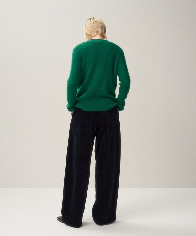 ATON 5W COTTON CORDUROY | タックワイドパンツ NAVY