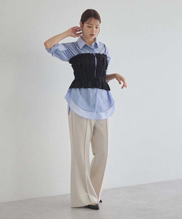 earth music&ecology シャーリングビスチェ Black