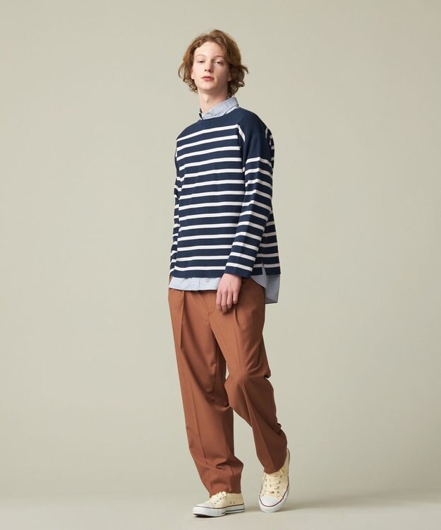 J.PRESS YORK STREET 【UNISEX】バスクボーダー ニット ブルー系1