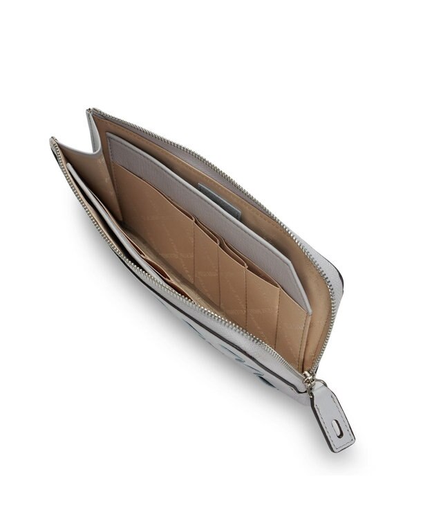 PELLE BORSA メッシュL字ファスナーコンパクト長財布 Chrono Weave クロノウィーブ 5843 アイスグレー