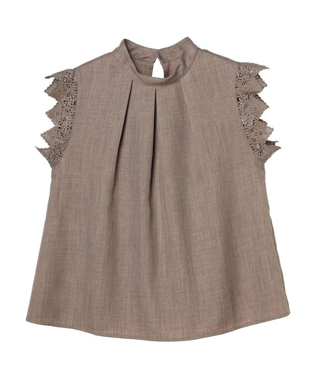 Green Parks ・ＥＬＥＮＣＡＲＥ　ＤＵＥ　リネンライクレースブラウス Mocha