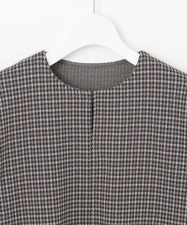 J.PRESS LADIES L ガンクラブチェック ペプラム カットソー ブラウン系3