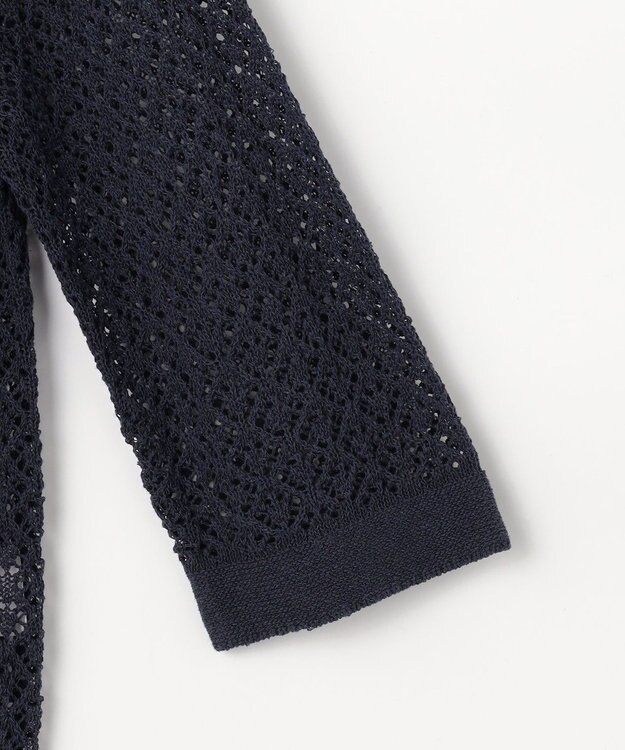 J.PRESS LADIES L LINEN COTTON BLEND ニット カーディガン インディゴ系