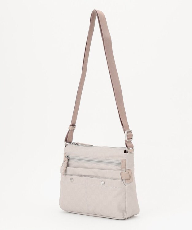 LA BAGAGERIE モノグラム　スクエアナイロンショルダー　SSサイズ アイボリー