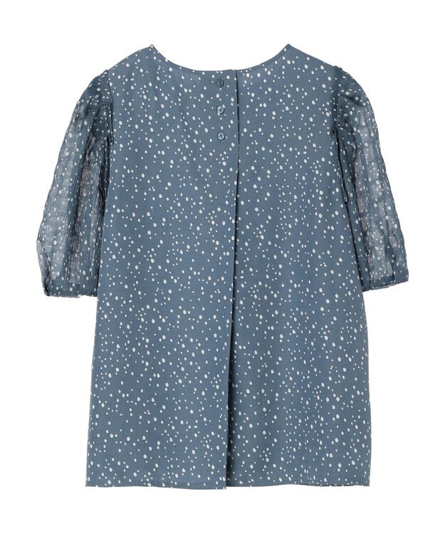 Green Parks 異素材ドットブラウス Blue