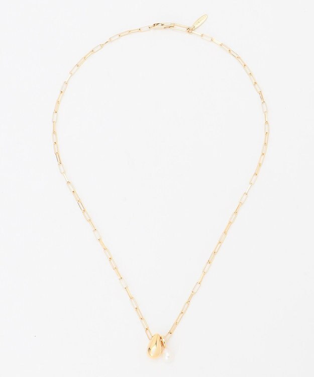 23区 メタル淡水パールトップ ネックレス ゴールド系