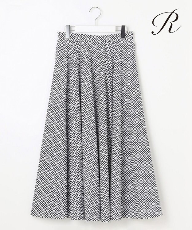 23区 S 【R(アール)】ジオメトリックペイズリープリント スカート ジオメトリックネイビー