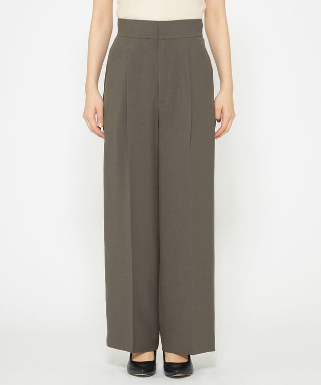 uncrave 【佐藤晴美さん着用】ウォッシャブルドライサップ ワイドパンツ(サスペンダー付き) スレート（佐藤晴美さん着用）