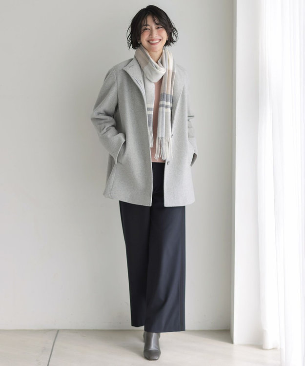 ショートビーバー ミディ丈スタンドカラーコート【J.PRESS LADIES】