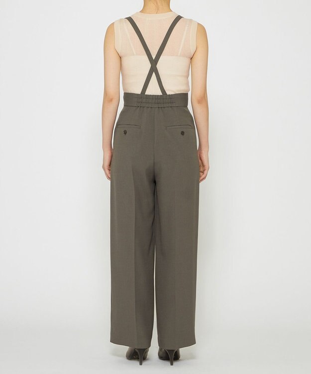 uncrave 【佐藤晴美さん着用】ウォッシャブルドライサップ ワイドパンツ(サスペンダー付き) スレート（佐藤晴美さん着用）