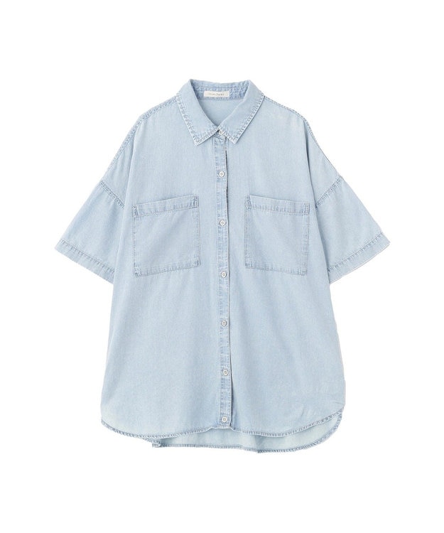 Green Parks 半袖シアーデニムシャツ Light Indigo