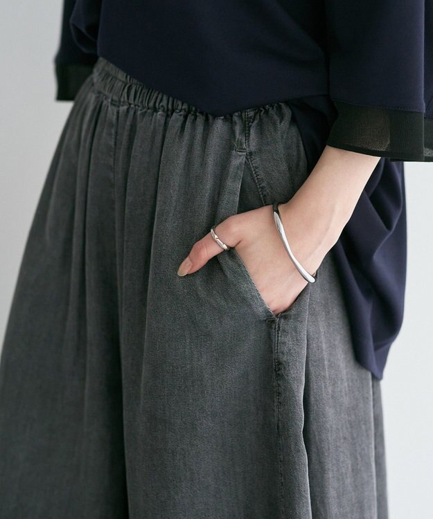 YECCA VECCA デニムコクーンドレープパンツ Black