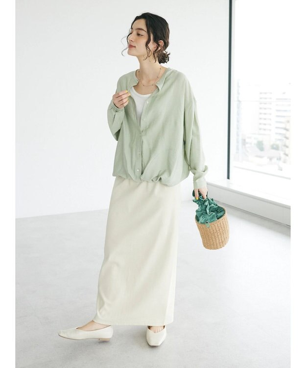CRAFT STANDARD BOUTIQUE レーヨントロミ羽織りシャツ Light Green