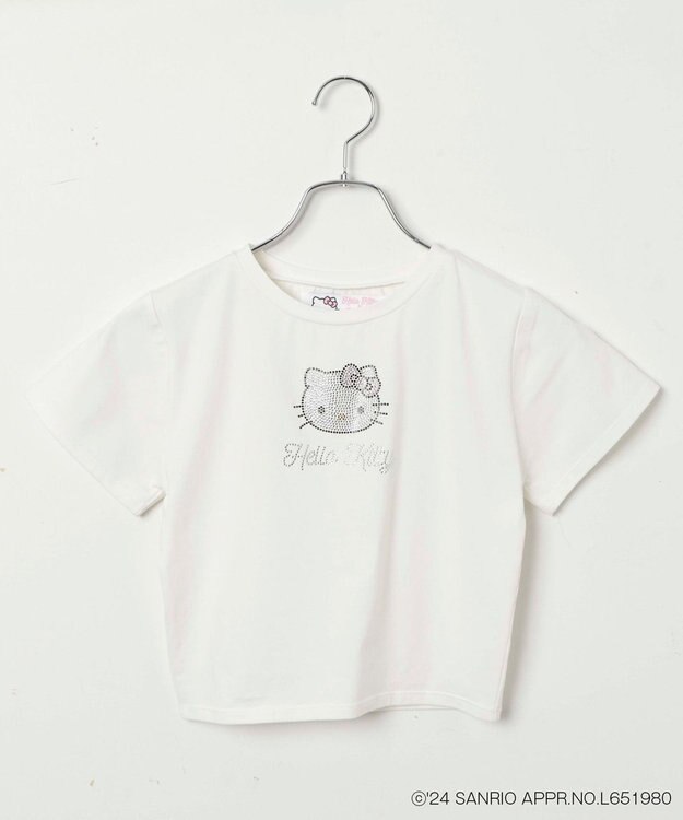 WEGO 【サンリオ】HELLOKITTYコラボラインストーンワンポイントT ホワイト