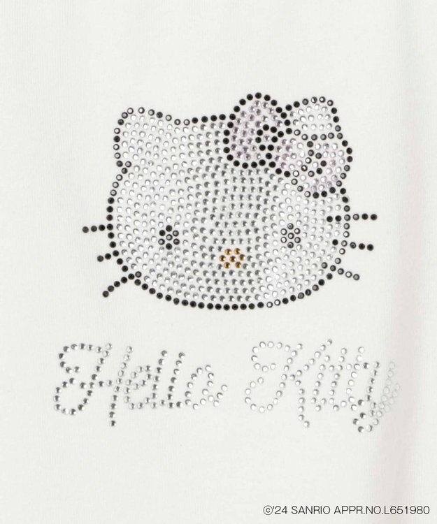 WEGO 【サンリオ】HELLOKITTYコラボラインストーンワンポイントT ホワイト