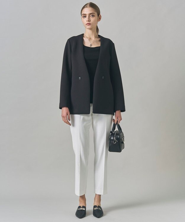 ICB 【洗える】【OUR WACOAL コラボ】カップイン スクエアネックロングTシャツ ブラック系