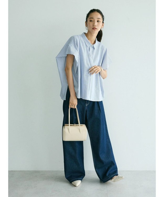 CRAFT STANDARD BOUTIQUE ステンサイドソリッドストライプブラウス2 Stripe Blue