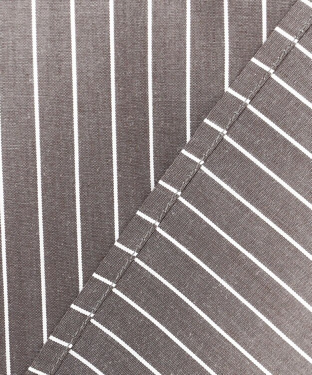 ANY SIS S 【洗える】ギャザーネック ブラウス ブラウンストライプ