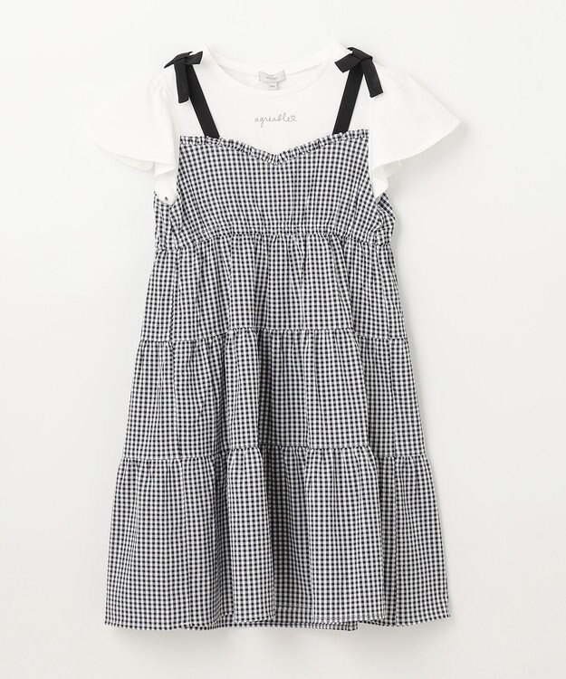 ANY KIDS サッカー ギンガム ワンピース ブラック系