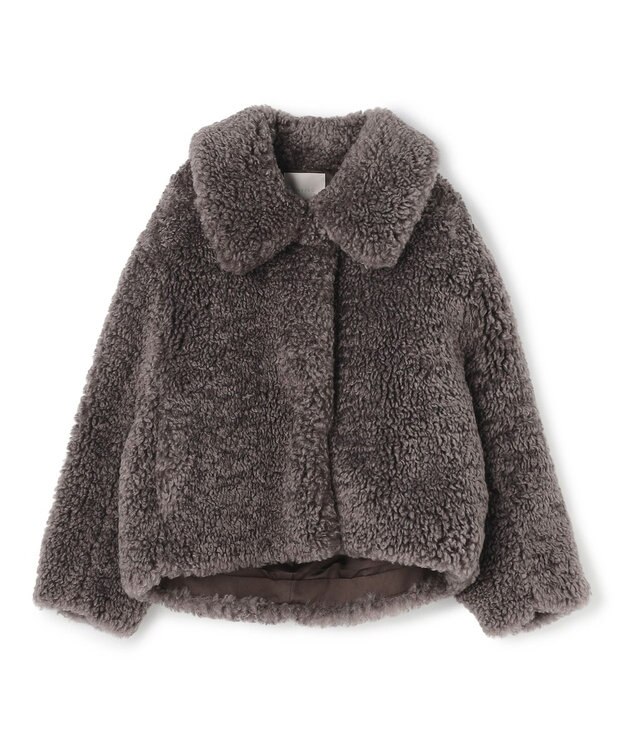 UNFILO エコファー ステンカラーコート モカ