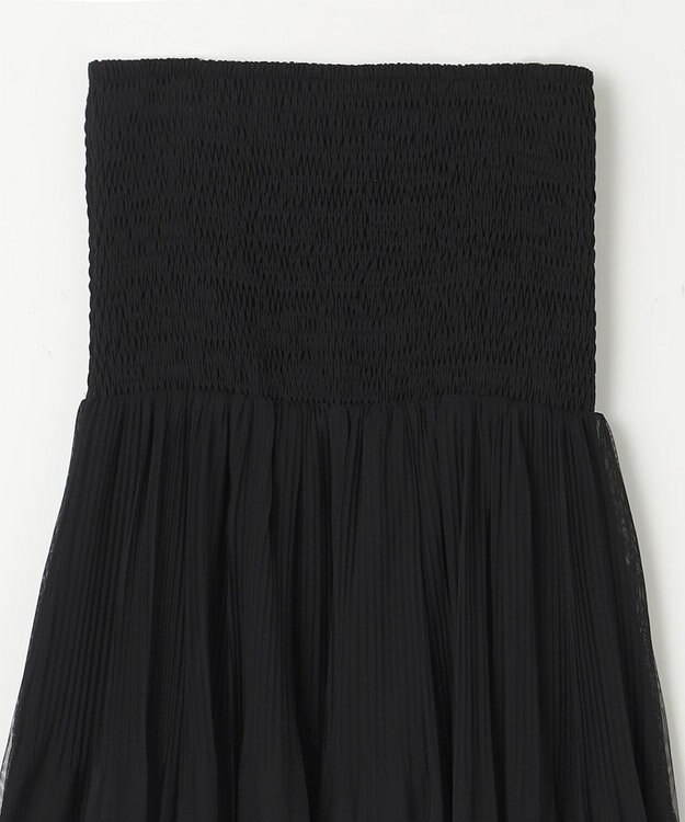 GRACE CONTINENTAL プリーツコンビベアワンピース ブラック