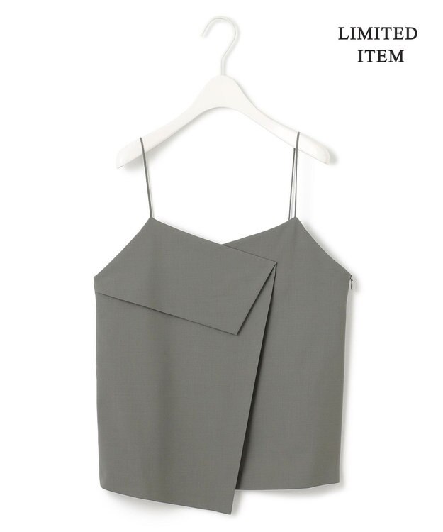 ICB L 【WEB限定・UVカット・洗える】ウール2WAYストレッチ キャミソールブラウス スモークグリーン系