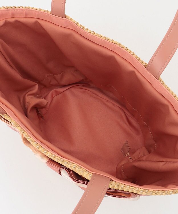 TOCCA BICOLOR RIBBON BASKET かごバッグ ベージュ(ピンクリボン)