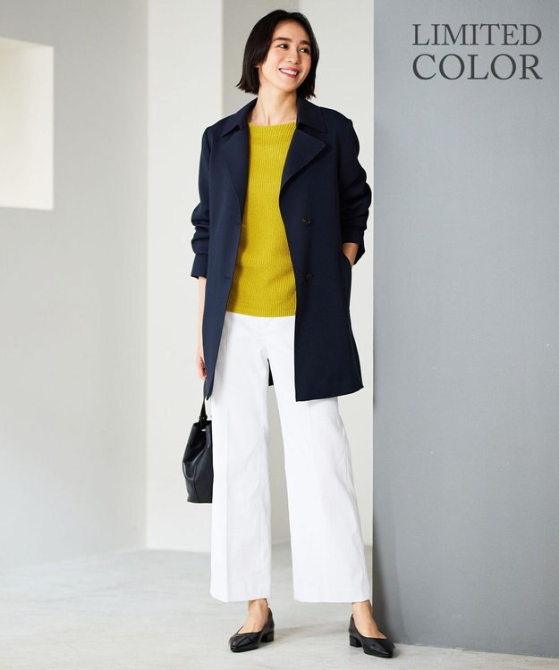 自由区 【WEB限定カラーあり・洗える】リネンミドルゲージボートネック ニット [WEB限定]ピスタチオ