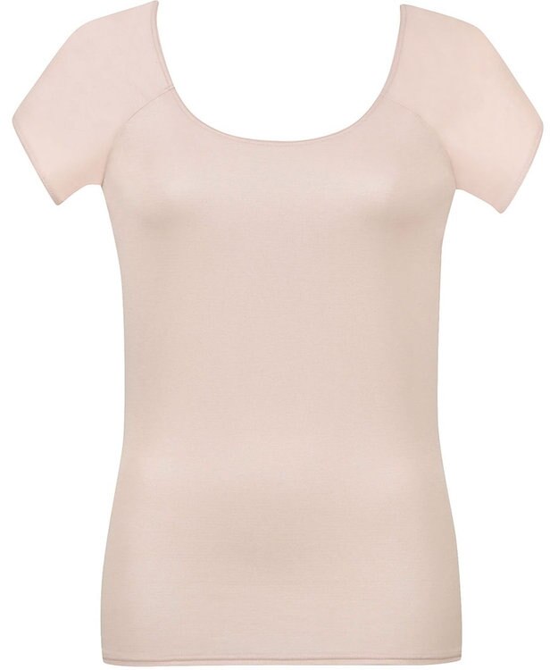 Wing インナー 綿混素材(身生地部) 汗をかいてもべたつきにくい 抗菌防臭(身生地部) 【瞬汗ドライ】 汗取り付き 2分袖 半袖 春 夏 EL1238 ウイング／ワコール ピーチ