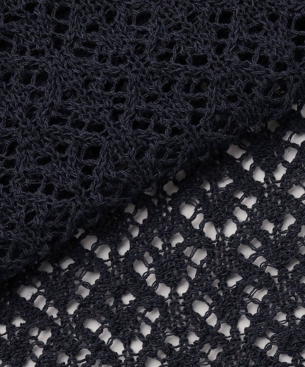 J.PRESS LADIES L LINEN COTTON BLEND ニット カーディガン インディゴ系