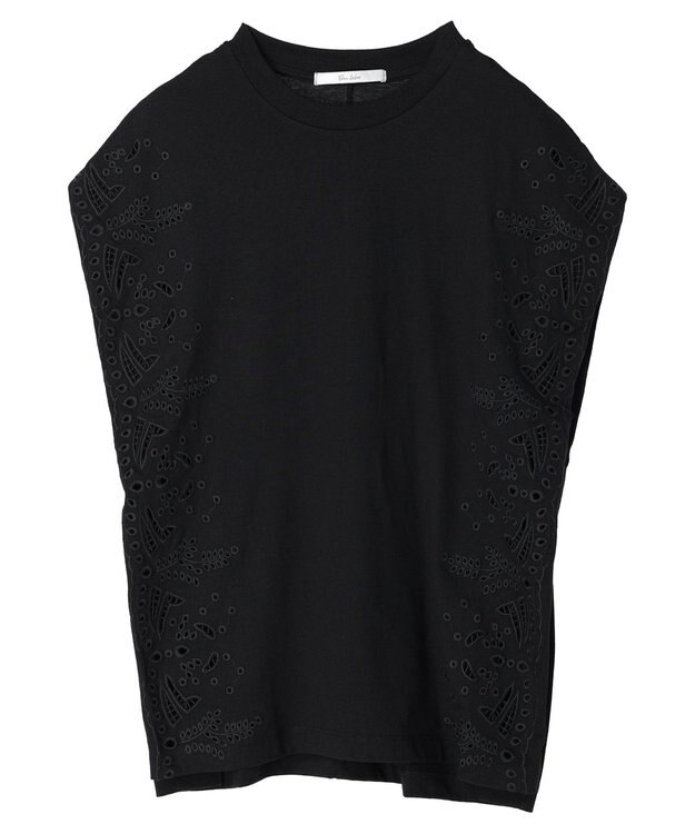 Green Parks Ｂ．サイド刺繍カットプルオーバー Black