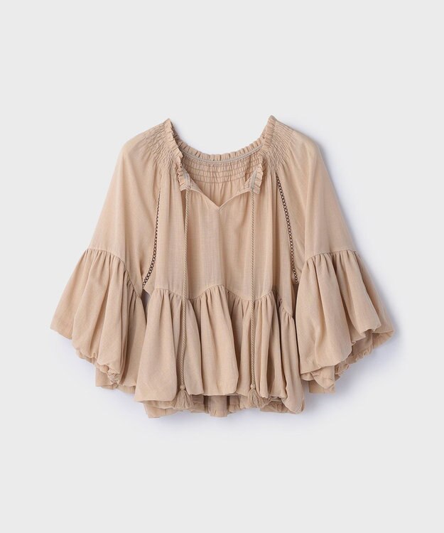 GRACE CONTINENTAL バルーンカフタントップ ベージュ