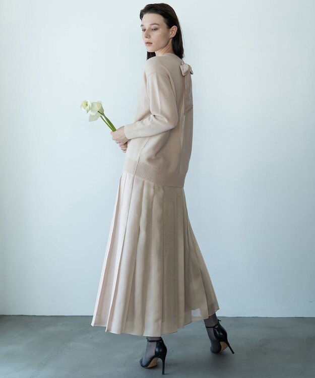 自由区 【カトリエムブーケ】Soyeux touche バックリボンプルオーバーニット エクリュ