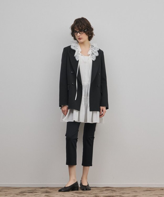 GRACE CONTINENTAL ピークドダブルジャケット ブラック