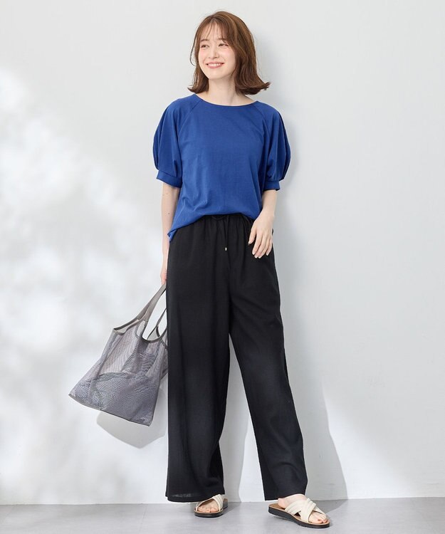 ANY パフスリーブラグランTシャツ ブルー