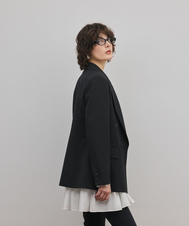 GRACE CONTINENTAL ピークドダブルジャケット ブラック