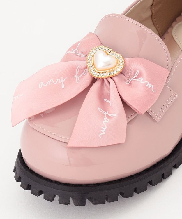 ANY KIDS リボン ローファー ピンク