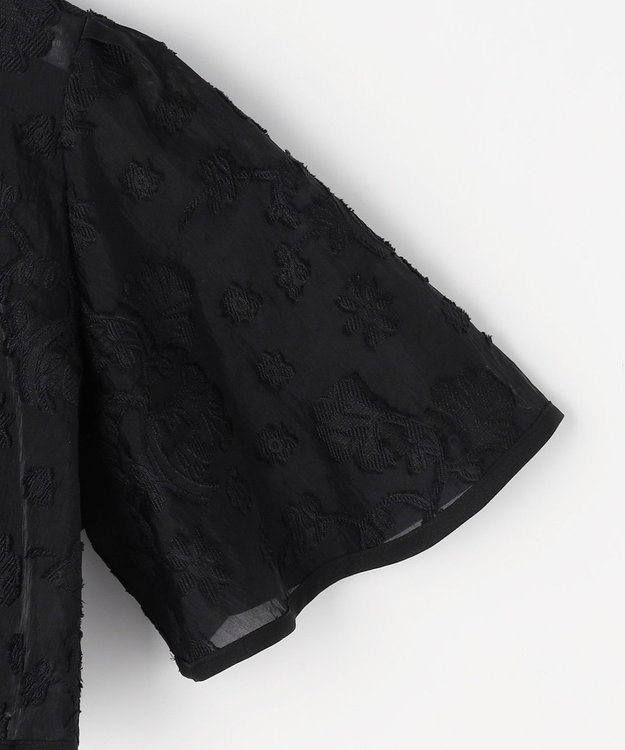 ANY SIS 【2SET】ジャガード ケープ トップス × サロペット ブラック