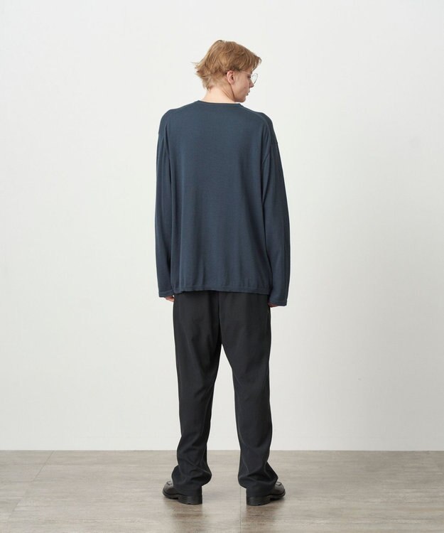 ATON COTTON SILK CASHMERE | クルーネックセーター - UNISEX NAVY