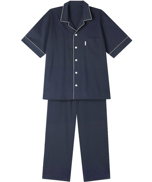 ワコール／睡眠科学 パジャマ 5分袖 半袖 8分丈 綿100%(本体) 天竺素材 メンズ YGT151 睡眠科学／ワコール コン