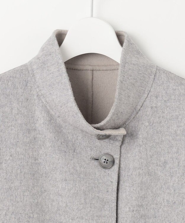 J.PRESS LADIES 【リバーシブル】ウールナイロンリバー スタンドカラー コート ライトグレー×ベージュ系