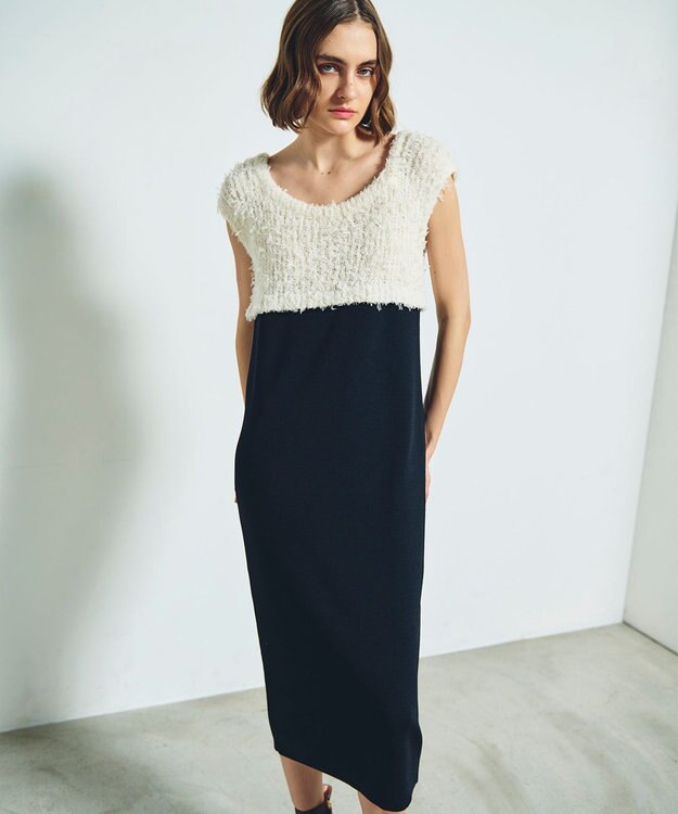 GRACE CONTINENTAL ツイーディーコンビニットワンピース キナリ