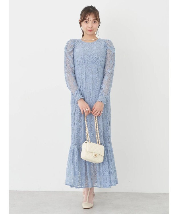 earth music&ecology 総レースワンピース Blue