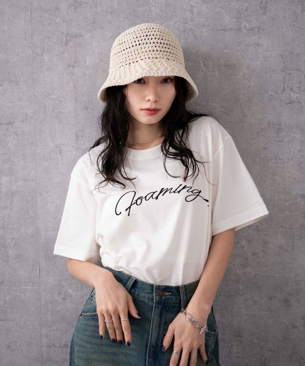 WEGO クロシェ編みハット ホワイトアイボリー