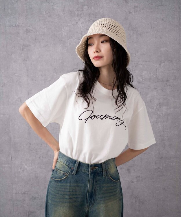 WEGO クロシェ編みハット ホワイトアイボリー