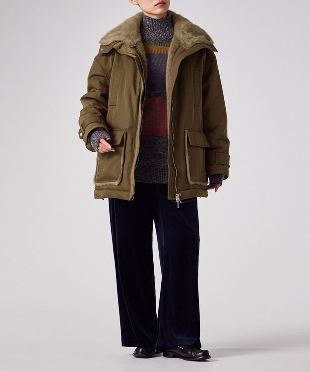 Paul Smith フェイクファー カジュアルコート カーキ