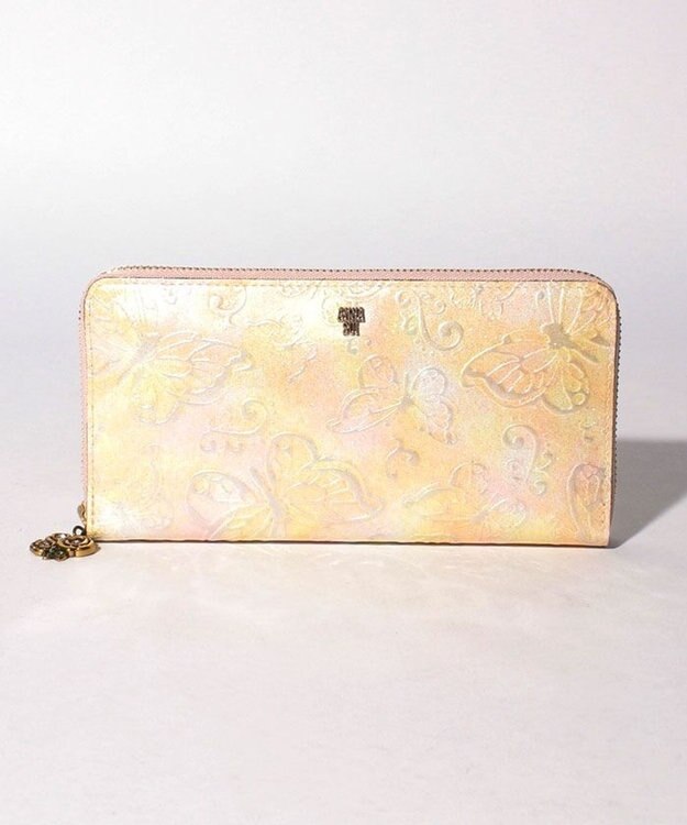ANNA SUI パピヨン ラウンド長財布 ピンク