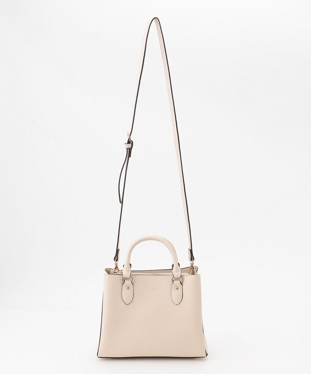 LA BAGAGERIE 【MONICA】スクエア2WAYハンドバッグ アイボリー