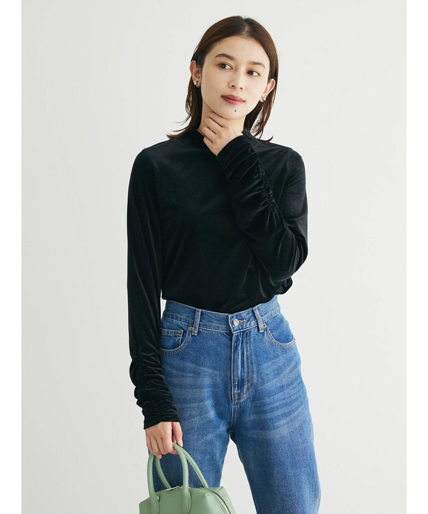 Green Parks ・ＳＵＧＡＲ　ＳＰＯＯＮ　シアーベロアハイネック Black