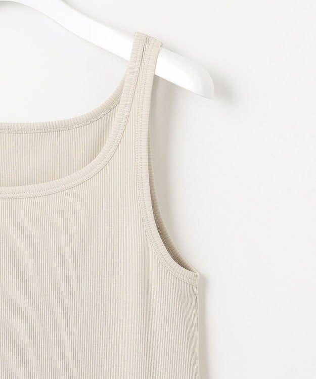 自由区 L 【洗える】ソフトリブ タンクトップ ベージュ